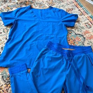 Royal Blue Scrub Set with Joggers